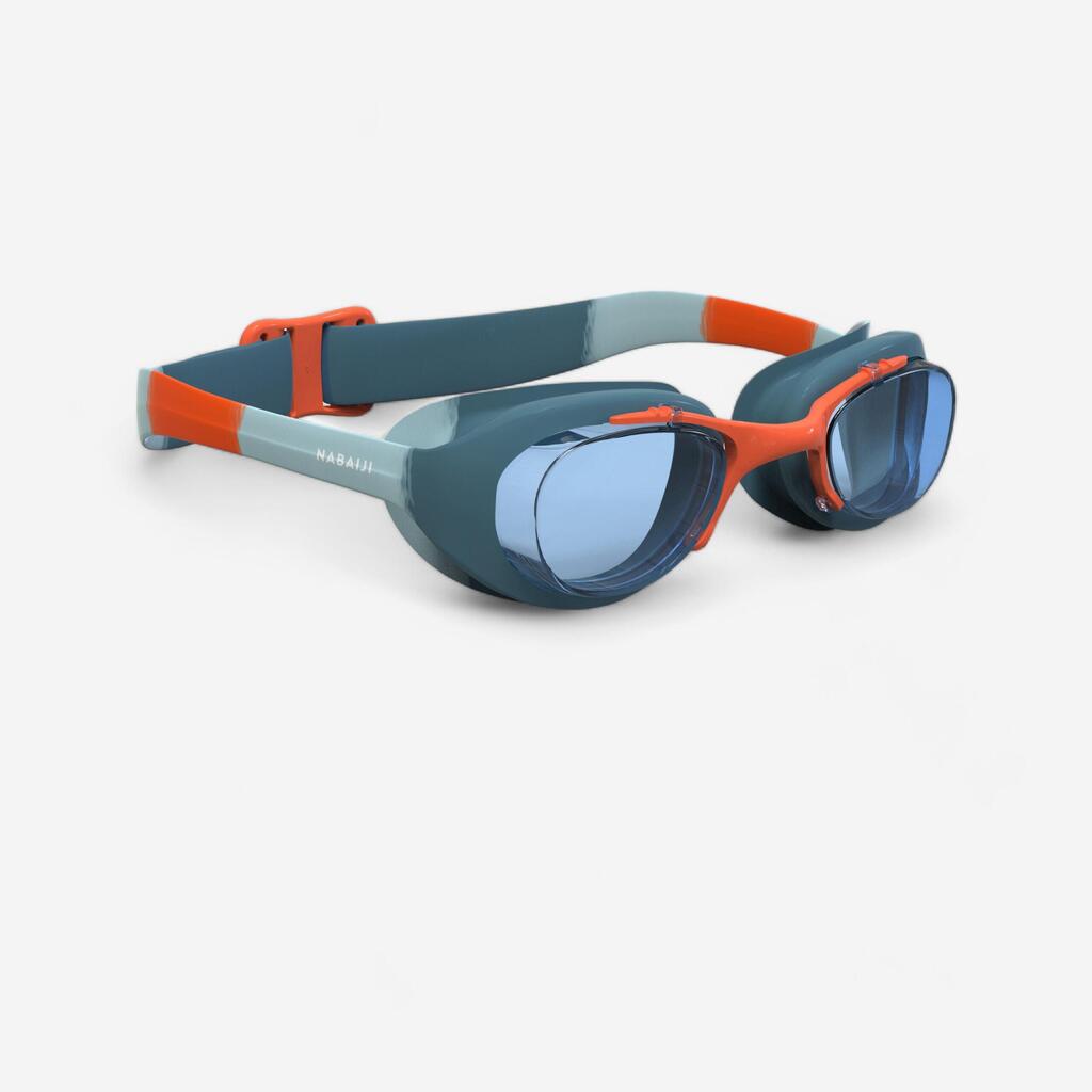 Lunettes De Natation XBASE - Verres Clairs - Taille Junior - Vert Orange